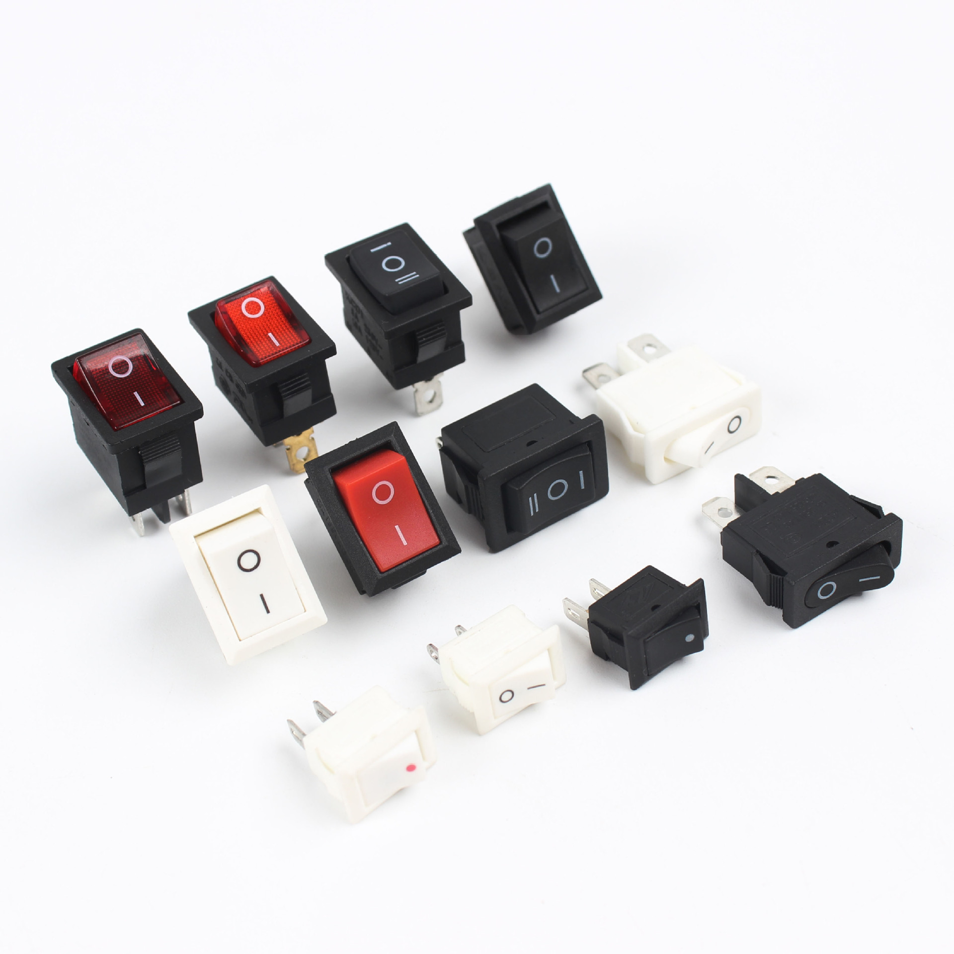 KCD4连体防水翘板开关 不锈钢面带灯翘板开关4脚防尘电源开关