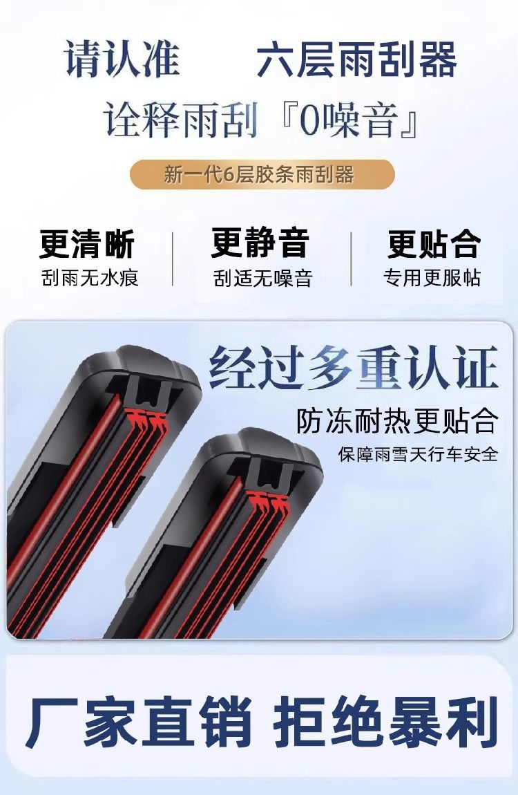 Suitable for Honda Wiper Civic Accord Crv Binzhi Xrv Fit Fengfan Lingpai Boneless Wiper Blade