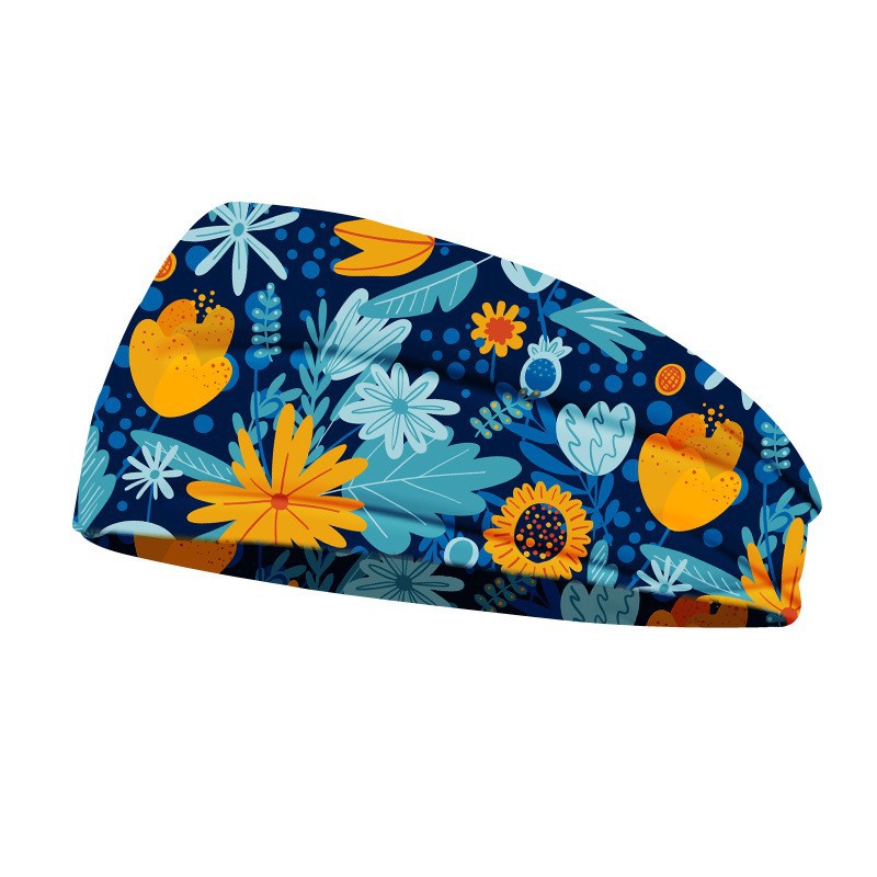 Nueva moda impresa elástica absorción de sudor turbante de cabello de yoga deportes para hombres y mujeres amplio borde tocado fuente fábrica al por mayor