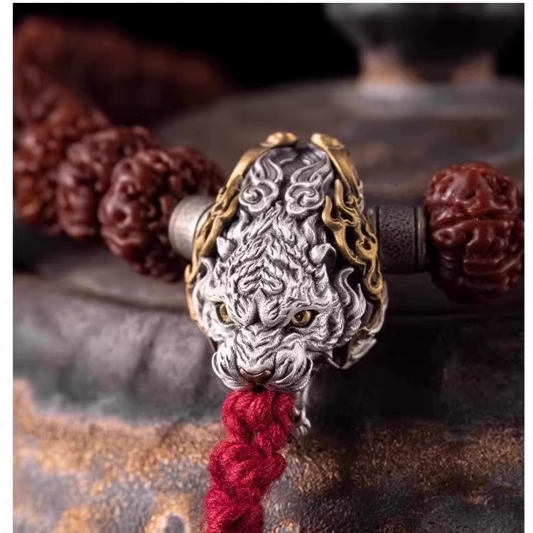 Tiger Roar Three-Way White Tiger Chinese Style Cultural Art Bracelet Accessories DIY Jewelry Dragon Spacer Beads Connector Accessories