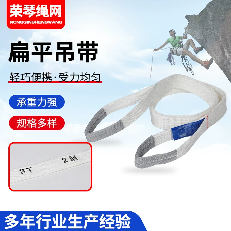 Промышленный гибкий кольцевой подтяжка производитель двухголовый полиэфирный пряжка подъемный ремень белый плоский подтяжка оптом