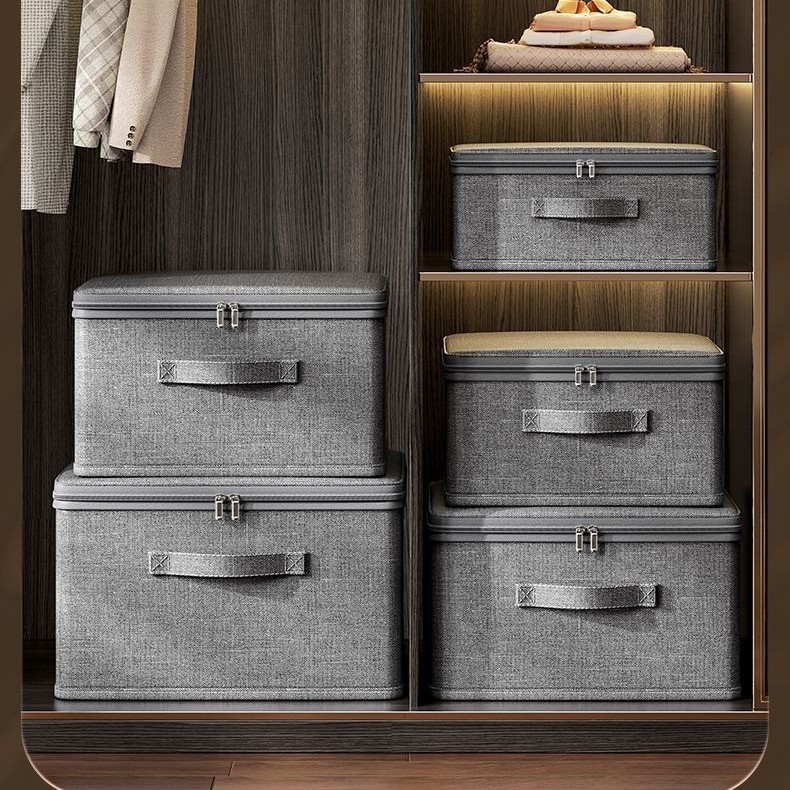 Household Flip-Top Storage Box Can Be Equipped with Password Lock Large-Capacity Cationic Wardrobe Organizer Bedroom Clothing Organizer