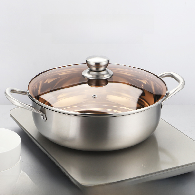 加厚不锈钢锅 复合钢火锅锅 30CM家用电磁炉锅清汤锅实用礼品锅具