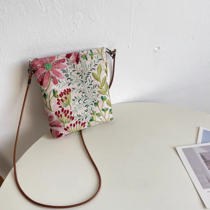 2025 新しいスタイルの小さな新鮮な刺繍花柄携帯電話バッグ中国風の美しいショルダーバッグクロスボディバッグクラッチバッグ|undefined