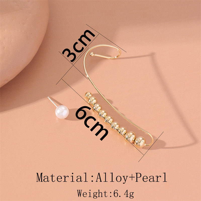 Wholesale Jewelry Fashion C Shape Tassel Heart Shape Alloy Artificial Pearls Rhinestones Gold Plated Inlay Ear Clips display picture 13