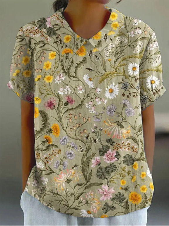 Fuente de fábrica de comercio exterior estación independiente de burbujas de verano monzón camisa de manga corta camisa de flores