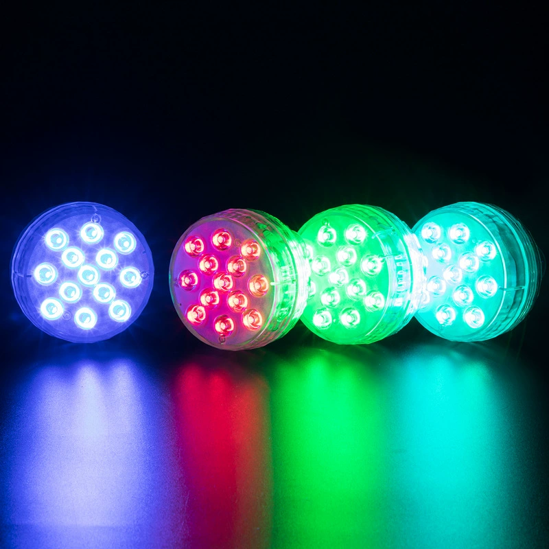 مصباح إضاءة تحت الماء بإضاءة LED ملونة بواقع 13 ألوان مع تحكم، غواص، إضاءة حجيرة البركة، ضوء RGB للأجواء، مضاد للماء