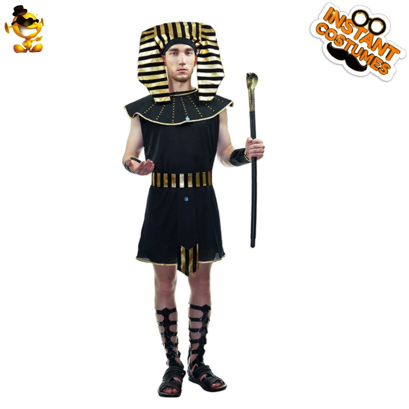 Adulto grande masculino faraón egipcio ropa de fiesta Faraón mascarada etapa traje de rendimiento traje de cosplay