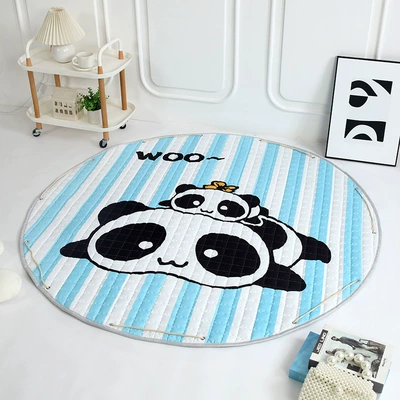 Avtomobil döşəmə paspasları | round storage mat, ins-style children's - baby-panda-15cm-diameter