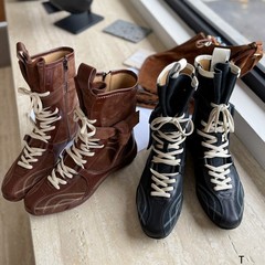 欧洲站女鞋25秋冬时尚软羊猄皮圆头休闲舒适款平底侧拉链拳击短靴
