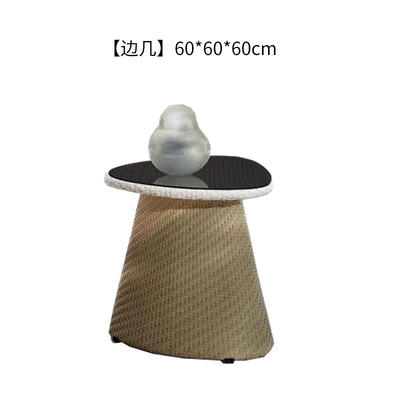 Muebles al aire libre simple silla de caña moderna mesa de té jardín patio hotel ingeniería a prueba de lluvia protección solar balcón mesas y sillas