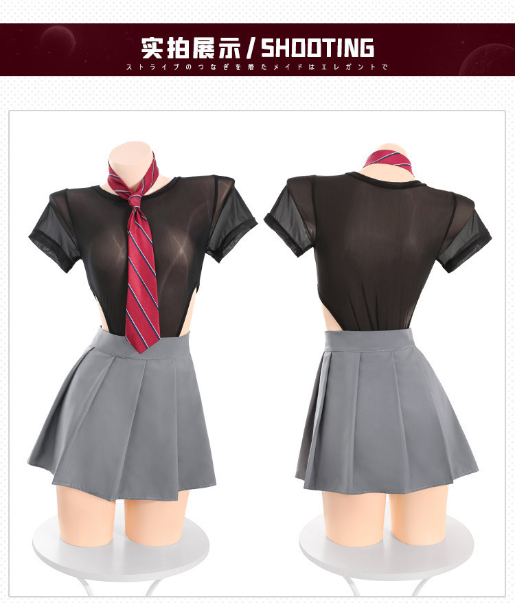 Feimu Selects JK Uniform Costume Set with Pleated Skirt, Tie and Thong — detail image 42