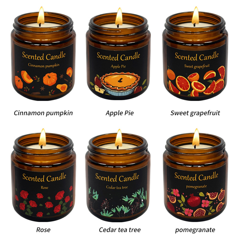 Velas aromáticas transfronterizas Seis regalos Kit Casa creativa sin humo Velas de fragancia de cera de soja con regalos al por mayor