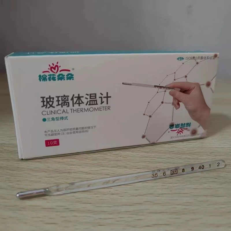【10 штук/упаковка】Термометр из хлопкового волокна в стеклянном корпусе