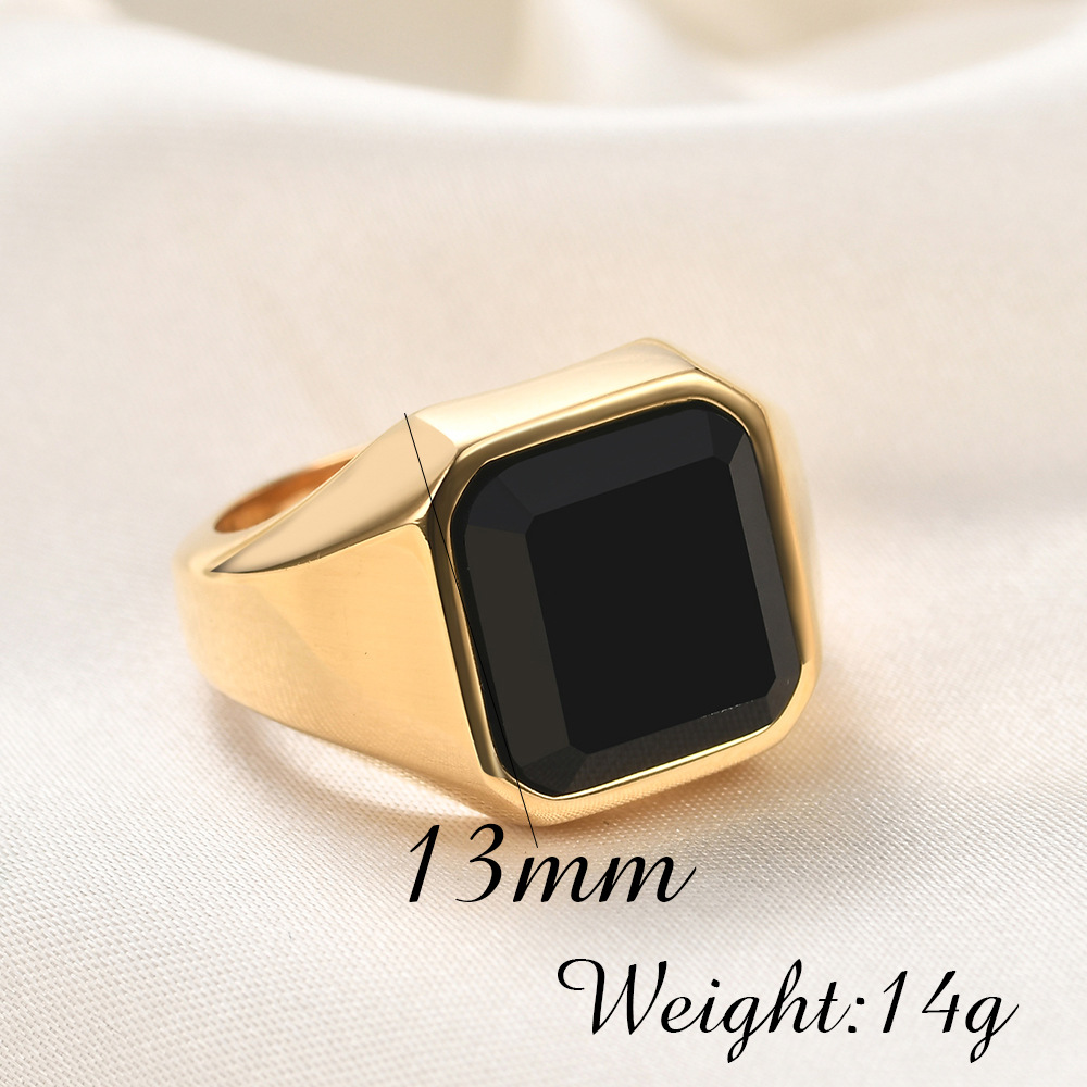 17g Weight Wholesale Jewelry Retro Geometric Titanium Steel Rings