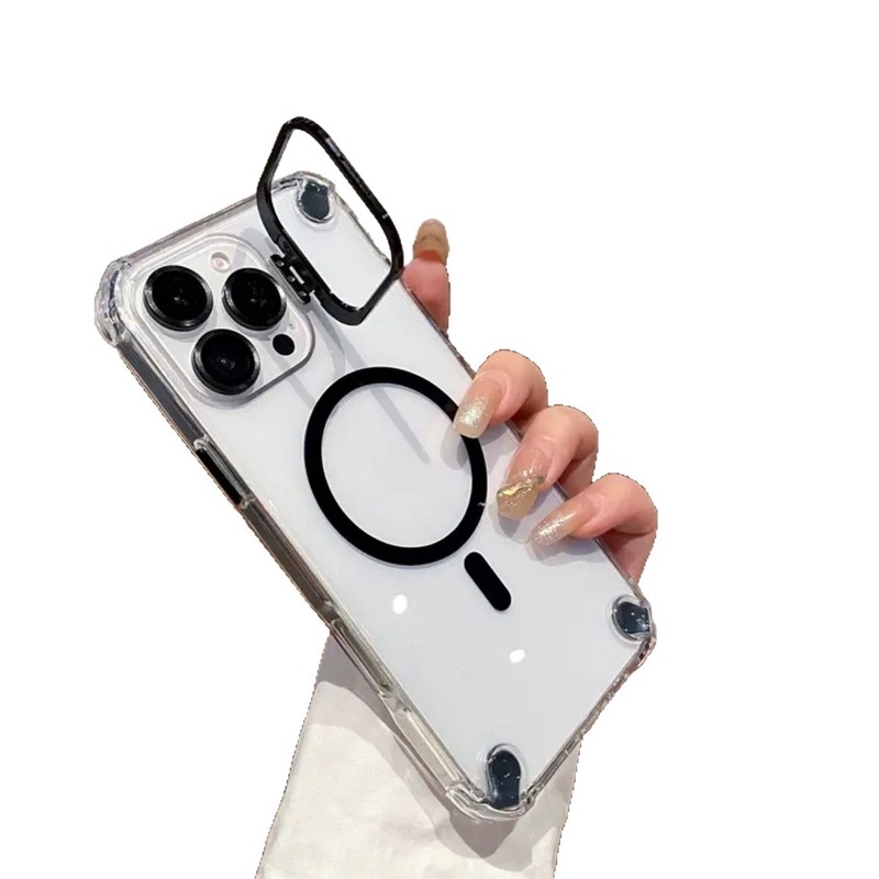 iPhone17 Pro Max対応 四隅エアクッション耐衝撃 Apple 16用スマホケース レンズ付きメタルスタンド 高品質|undefined