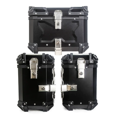 Motorcycle trunk tail box 38L side box - 45l-embossed-38l-ordinary-three-box-black