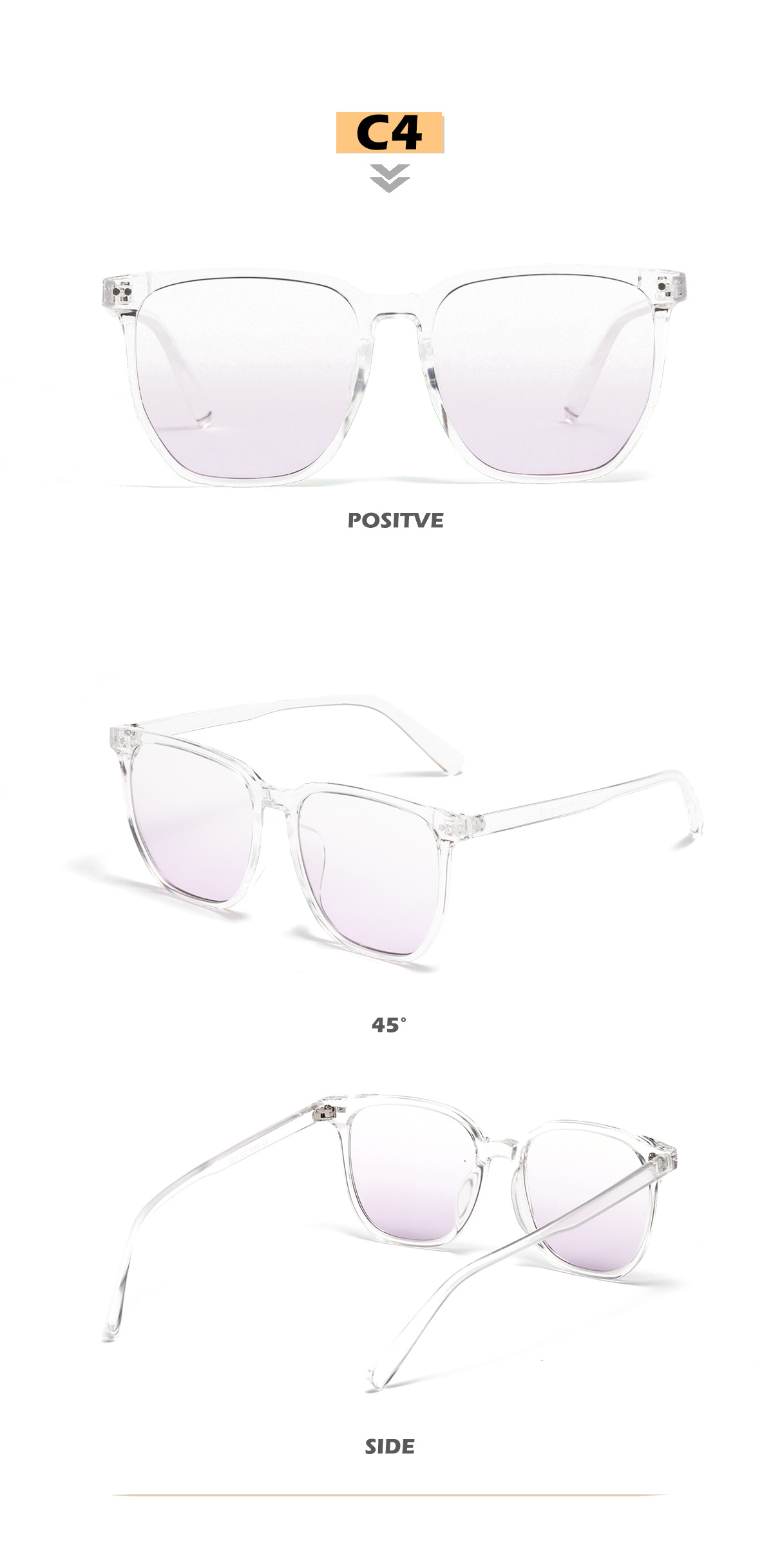 Women's Fashion Gradient Color Pc Square Sunglasses display picture 4