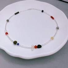 日韩新款时尚多巴胺真石巴洛克养殖珍珠串珠项链简约百搭气质项链