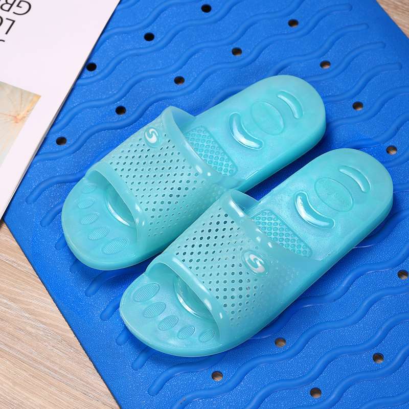 クリスタルスリッパ女性用通気性屋内滑り止め速乾性家庭用プラスチック浴室家庭用厚底消臭メンズサンダル|undefined