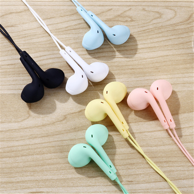 Color macaron transfronterizo U88 en la oreja con cable estéreo Control de auriculares con micrófono U19 auriculares deportivos para estudiantes