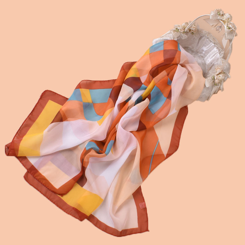 geometric thin shiffon breathable scarf