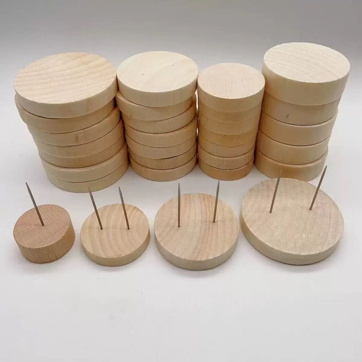 Fábrica directa muñeca ganchillo trenzado muñeca marco de apoyo tronco fijo base adornos de madera madera sólida image 4