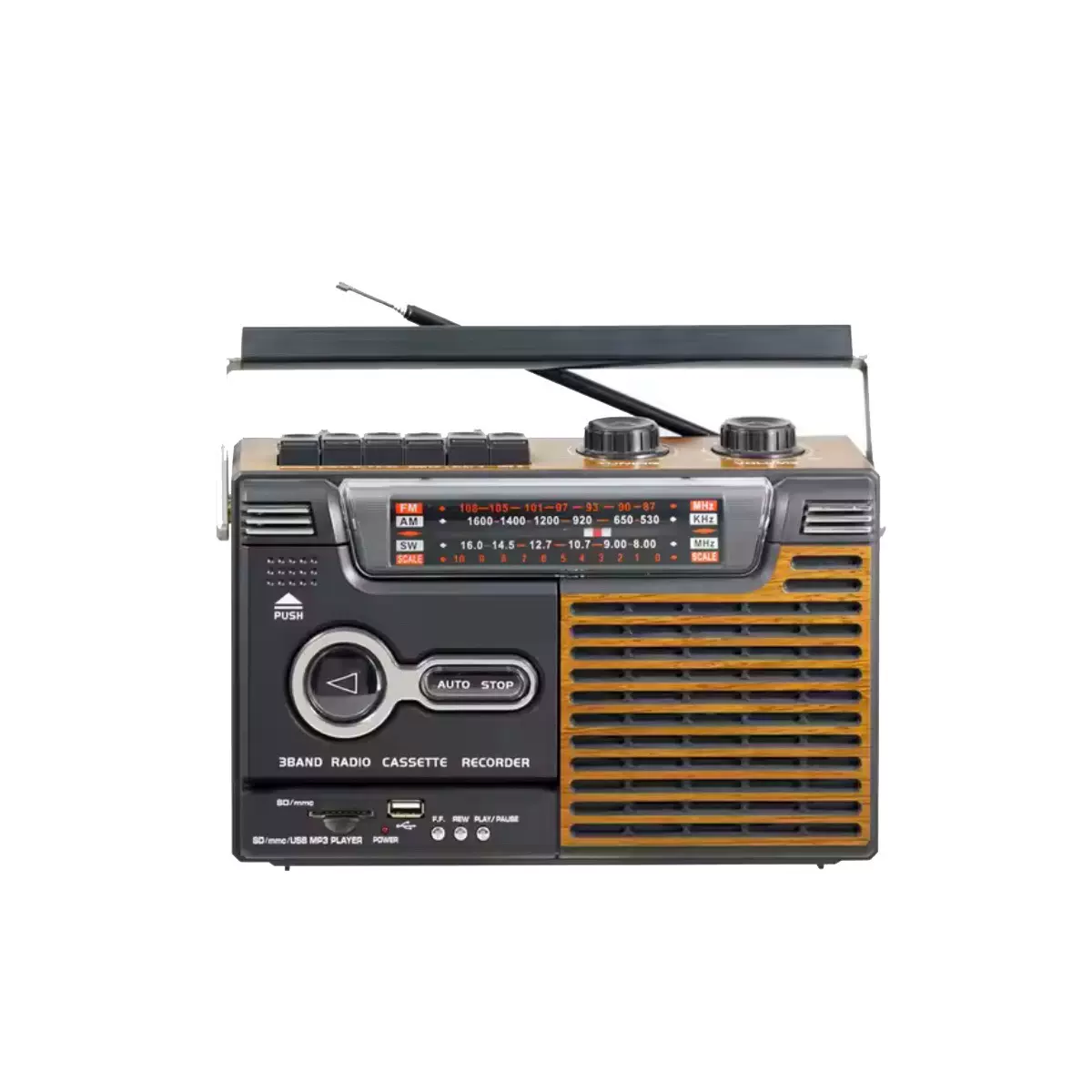 新品仿古大功率四波段录音机 磁带机卡带机收录机收音机 USB SD卡