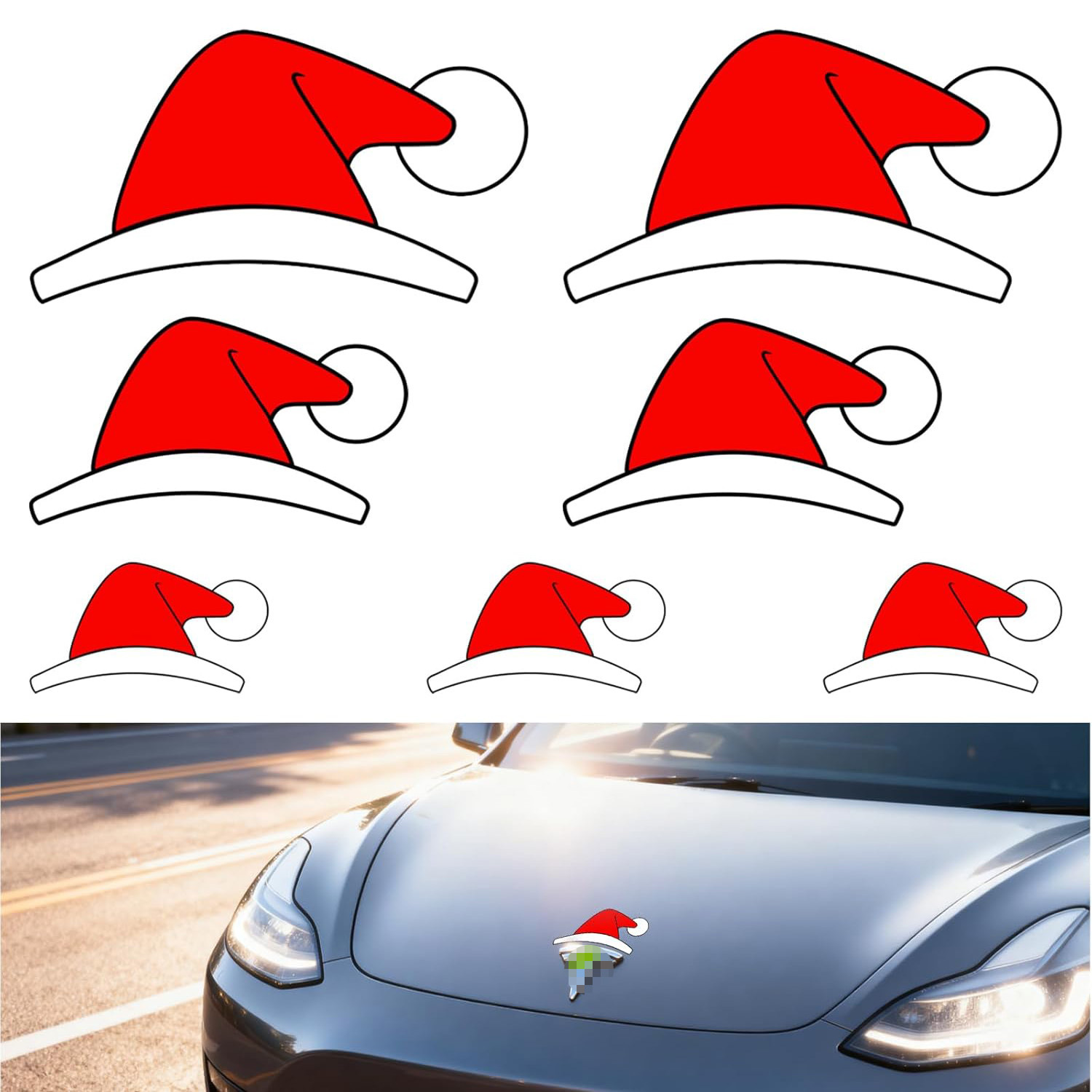 Amazon navidad sombrero pegatinas de automóviles regalos de navidad pegatinas de ventana pegatinas de decoración de automóviles de navidad image 1