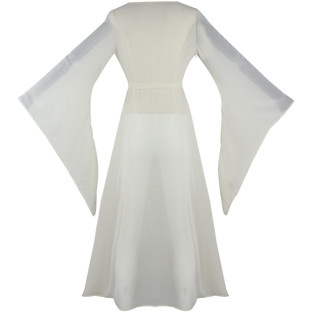 쉬폰 롱 원피스 유백색