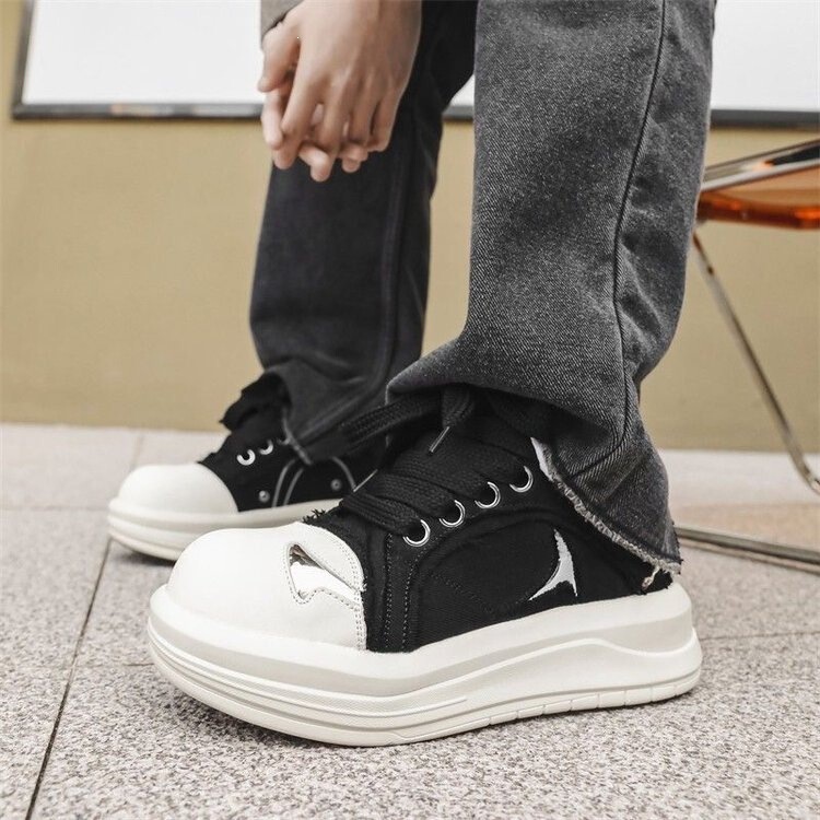Foreign Trade Large Size Women's Spring Thick-Soled Height-Increasing Shock-Absorbing Canvas Shoes, Couple Shoes, Celebrity Style Smiley Face Big-Toe Shoes Foreign Trade Large Size Women's Spring Thick-Soled Height-Increasing Shock-Absorbing Canvas Shoes, Couple Shoes, Celebrity Style Smiley Face Big-Toe Shoes