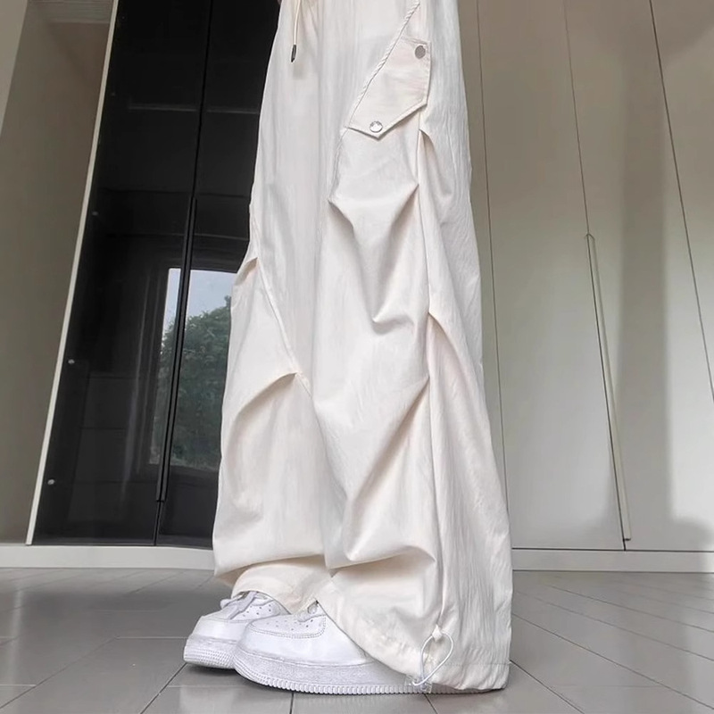 White Work Pants for Women, 2026 New Style, High-Waisted, Loose Fit, Drapey, Slimming, Petite, Quick-Dry, Sports Straight-Leg Pants