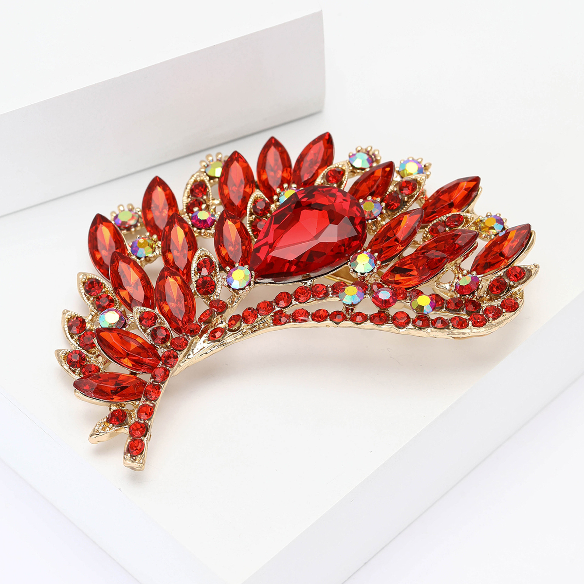 Vintage Damen Brosche Mit Perle Und Kristall Anstecknadel_voghion.com