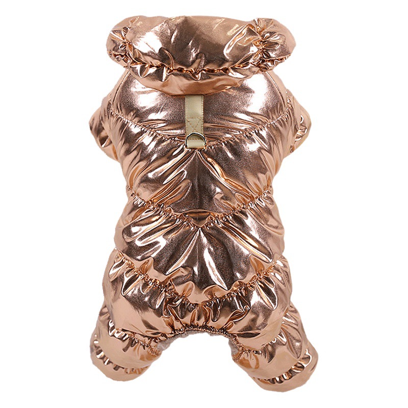 Otoño e invierno perro ropa de algodón acolchado oso de peluche Bomei VIP ropa de cuatro patas con hebilla gato ropa para mascotas engrosada caliente