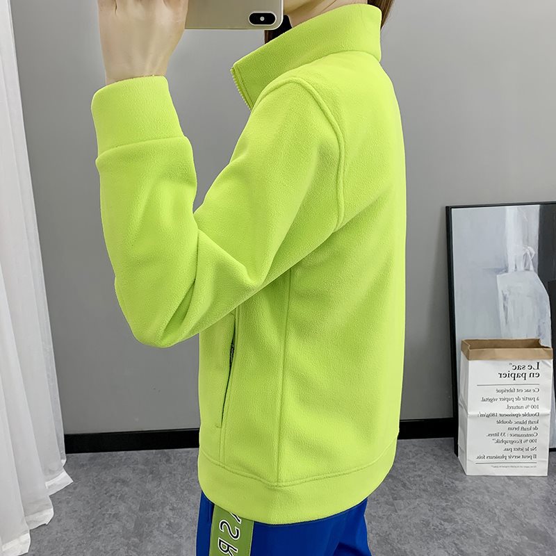 가을 겨울 여성용 아웃도어 플리스 재킷, 두꺼운 벨벳, 따뜻하고 통기성, 스탠드 칼라, 지퍼 가디건, 폴라 플리스 스웨트 셔츠