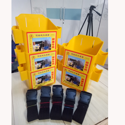 Caja de clavos de carpintería de plástico, clavos de tierra, riñonera de cubo, caja de herramientas portátil, caja de cintura de bolsillo de clavos engrosados multifunción de rejilla doble