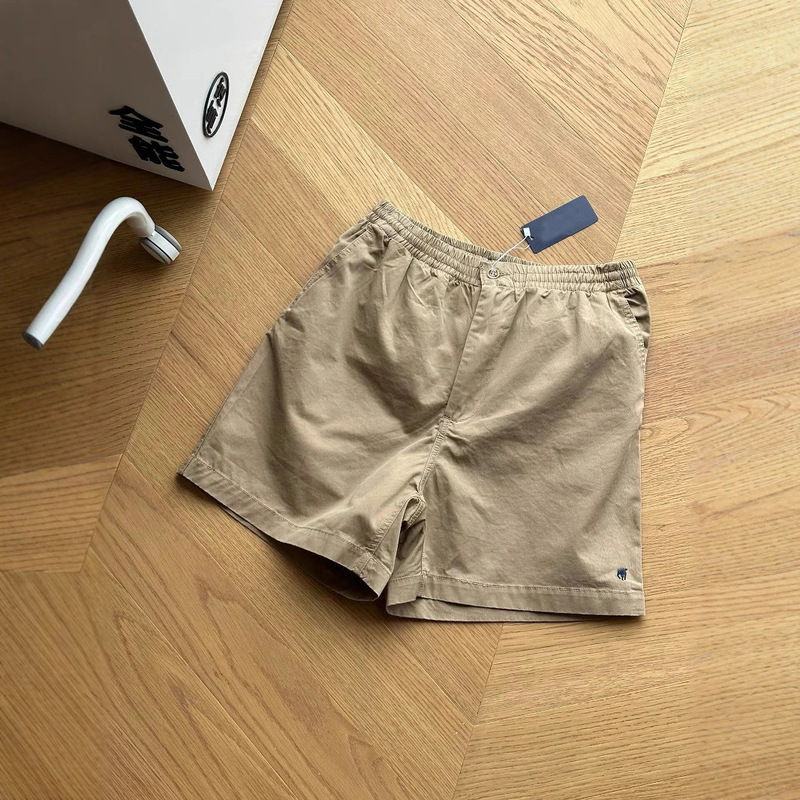 Rl Ralph Pony Logo Pure Cotton Breathable Couple Elastic Casual Shorts Men's Loose Summer Pants with Zipper