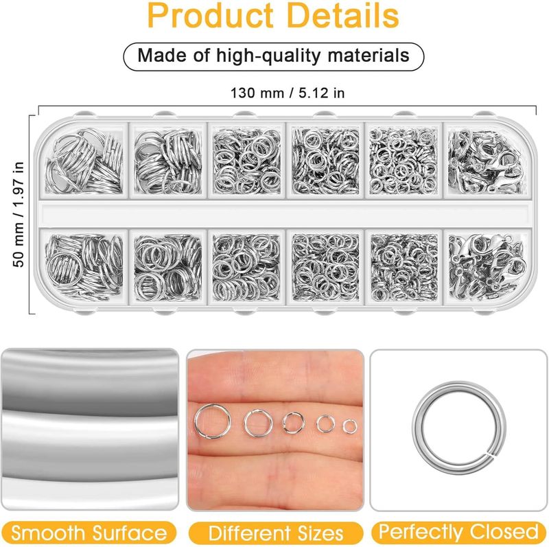 Amazon ベストセラー 12 グリッドジュエリーアクセサリー組み合わせセット接続リングクローズドリングロブスタークラスプアクセサリー|undefined