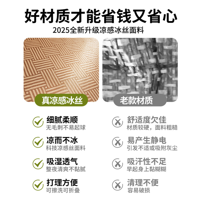 夏季冰丝凉席床垫遮盖物软垫学生宿舍冬夏两用榻榻米180x200垫子|undefined