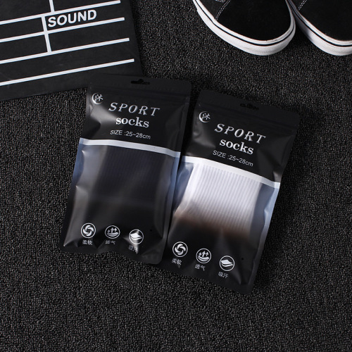 Wholesale Sports Socks for Export, Mid-Calf Length, for College Students and Youth, Breathable, Anti-Odor, Sweat Absorbent, Pure White Basketball Socks