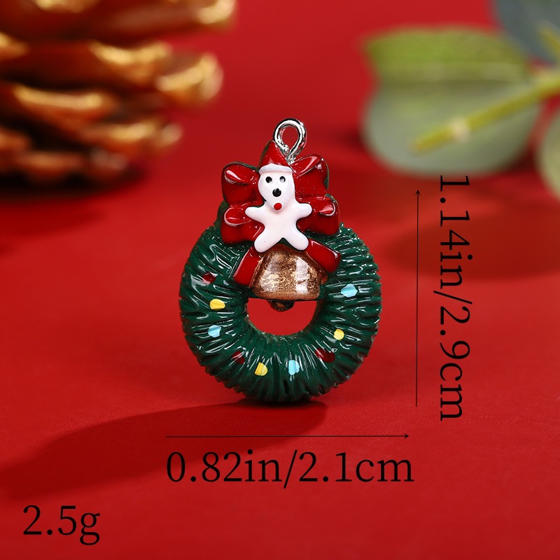 Colgante de resina navideña Muñeco de nieve de resina navideña colgante DIY accesorios de joyería Amazon suministro transfronterizo