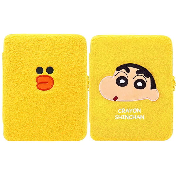 Crayon Shin-chan plush tablet bag cartoon cute 11inch Sally Chicken iPad sleeve bag unisex