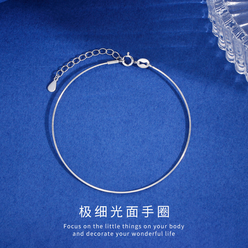 S925 Sterling Silver Detachable Screw Hand Ring Glow Face Bracelet for Women Simple Niche Distinctive Diy Cross-border Hot Selling Bracelet