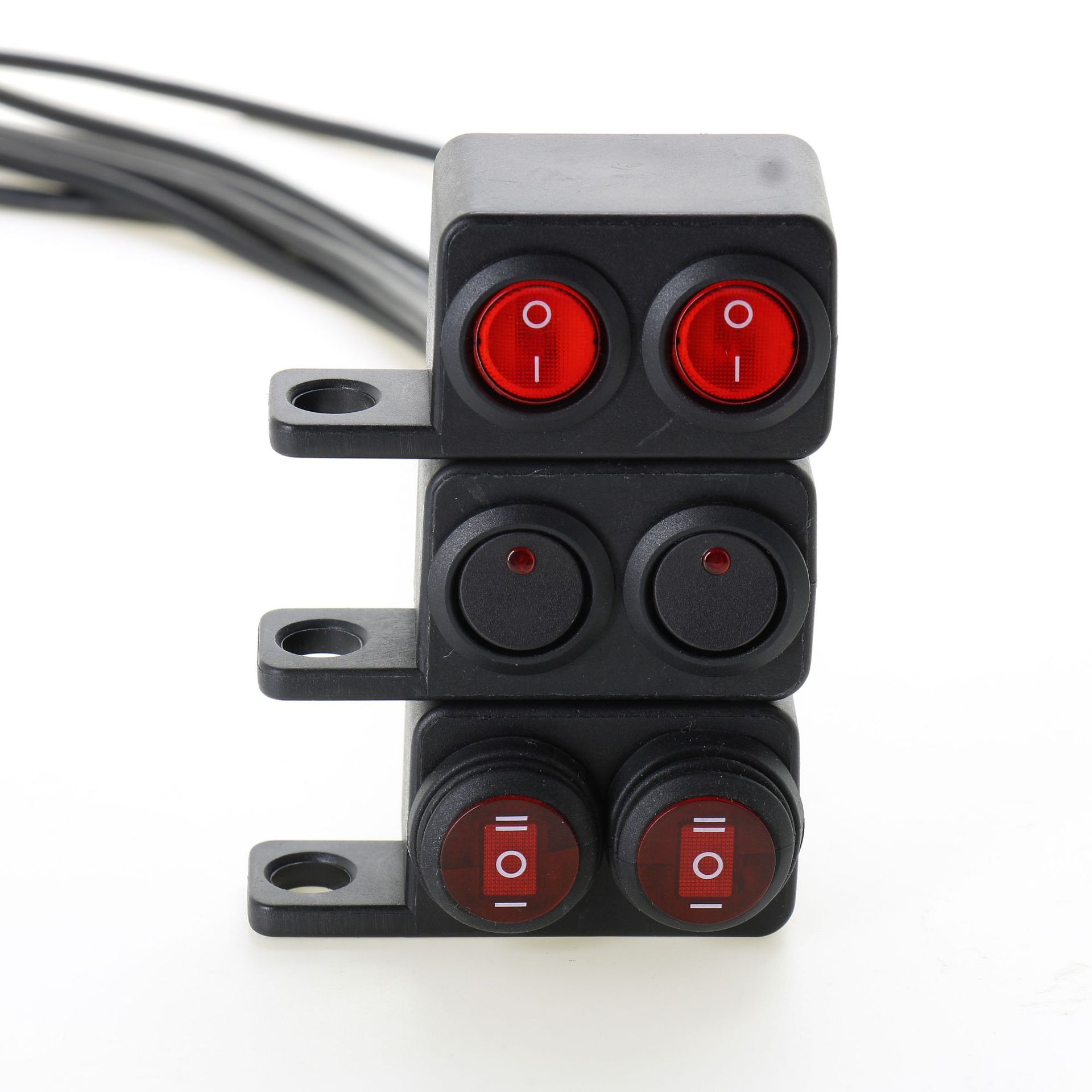 Motorcycle Electric Vehicle Modified Handlebar Faucet Aluminum Alloy Handle Switch Metal Switch Square Type 1 Position