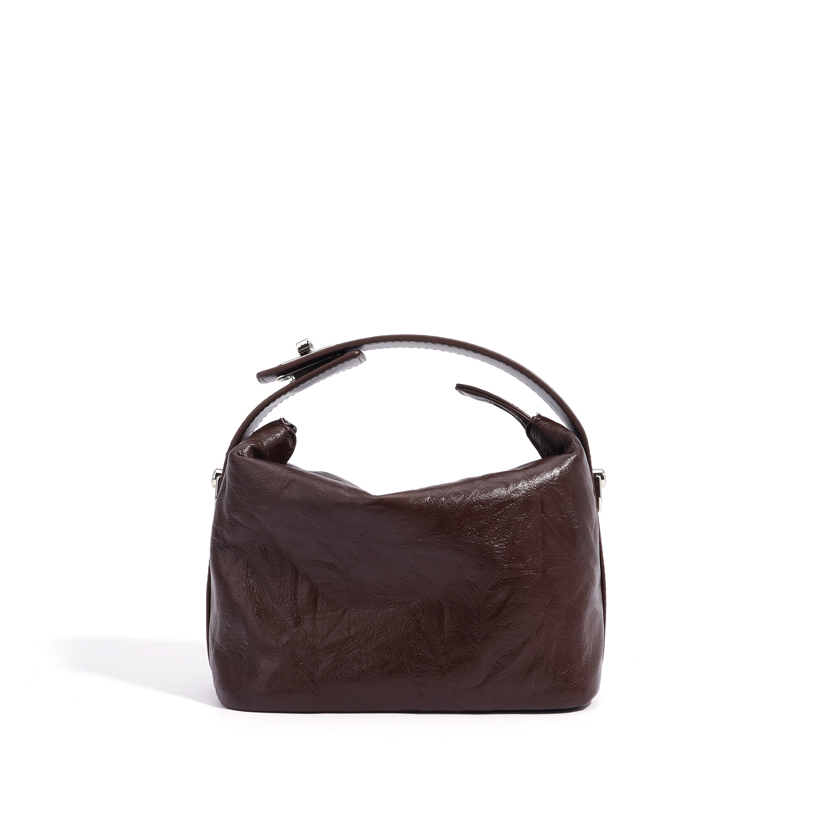 Bolsos de cuero de nicho de alto nivel con sobres rojos en la boca 2025 nuevos bolsos de lonchera con bolsos pequeños y bolsos retro para mujeres