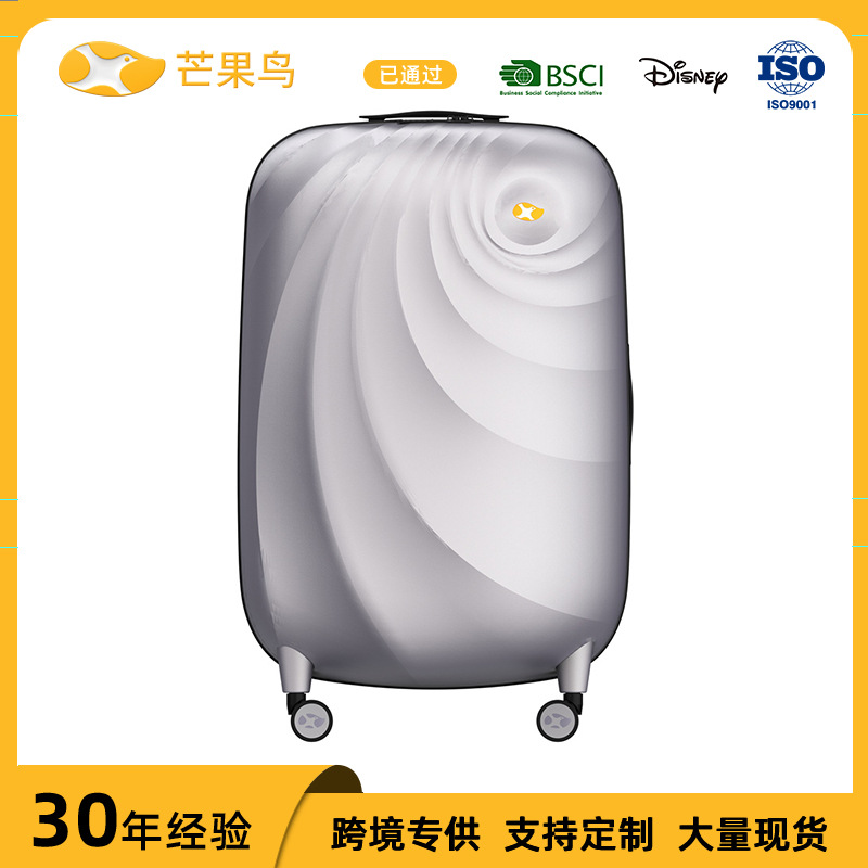 Vali ABS nhẹ 20 inch góc kim loại khóa kéo du lịch — Màu bạc