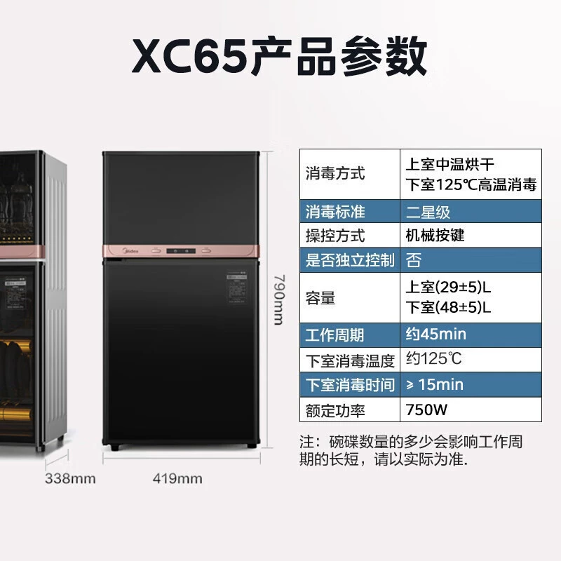 Midea/美的 MXV-ZLP80XC65-R шкаф дезинфекции бытовой маленький настольный вертикальный кухонный встроенный шкаф