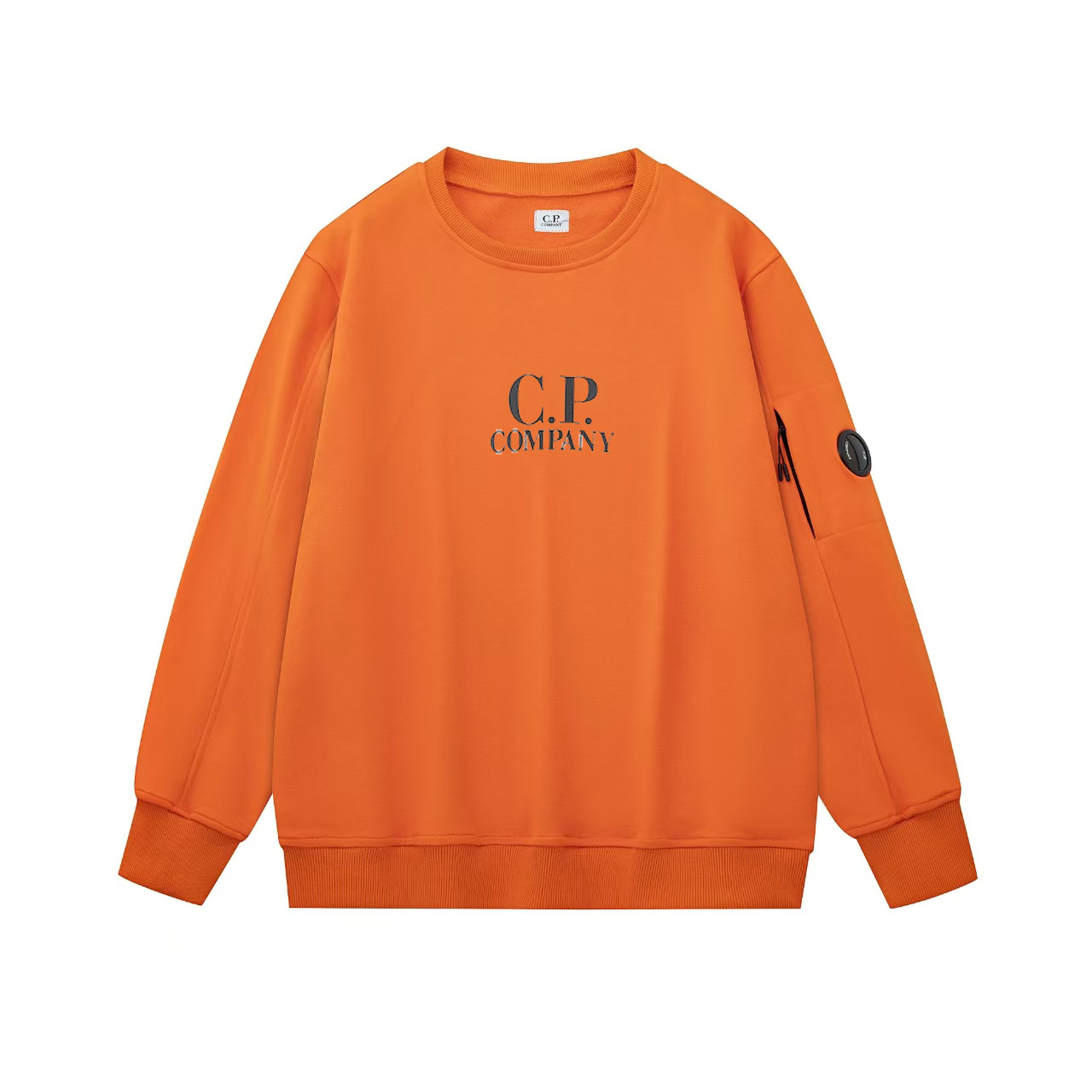CP Logo lente funcional Pioneer pullover empresa europea y americana simple casual C.P cuello redondo suéter flojo