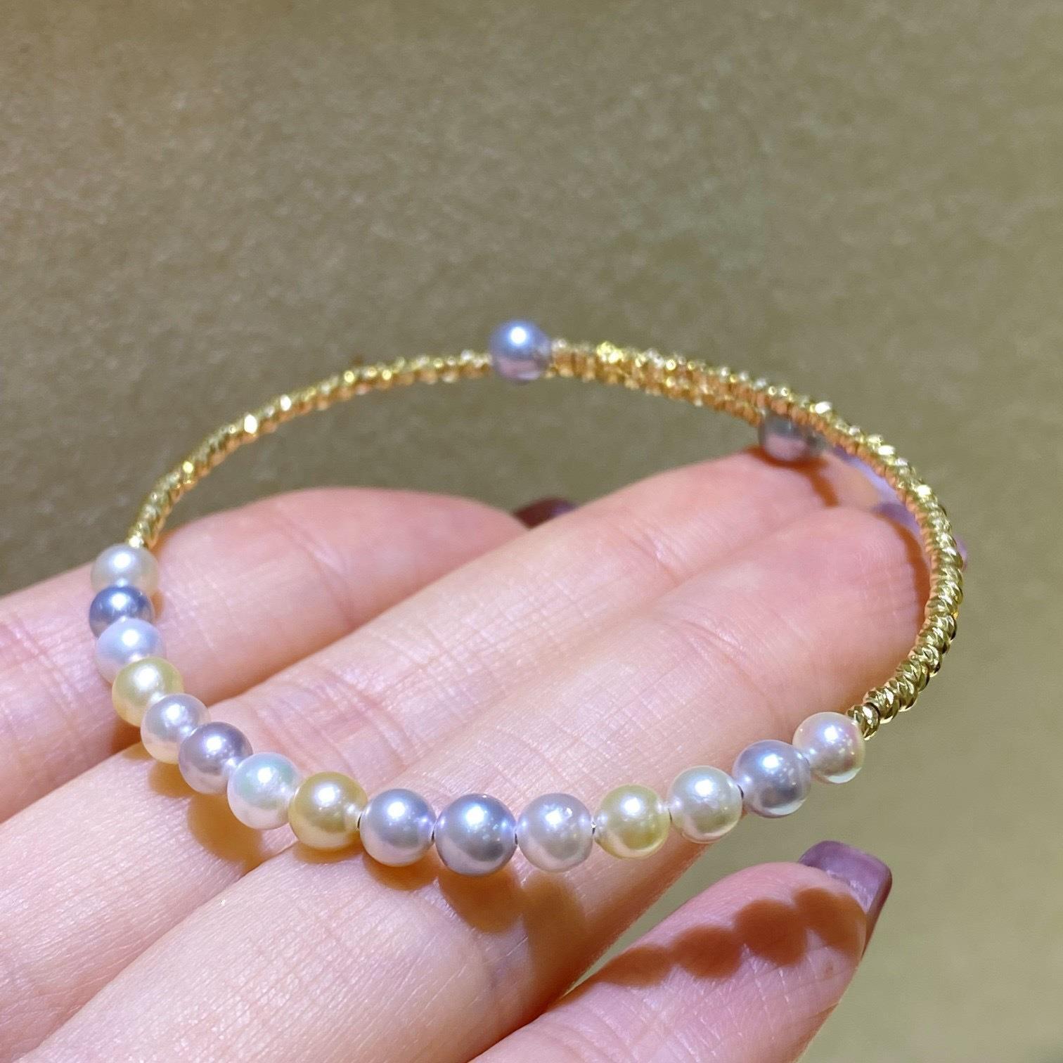 满天星项链锁骨链大小珠间隔一款多戴6-7mm正圆18K金淡水珍珠项链-阿里巴巴