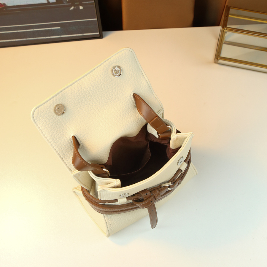 Hochwertige, gewachste Ledertasche für Damen mit Gürteldesign, mittelgroße Schulter- und Umhängetasche im eleganten Stil, ideal für Herbst und Winter, vielseitige Handtasche_voghion.com